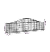 Arched Gabion Basket 78.7"x11.8"x15.7"/23.6" Galvanized Iron