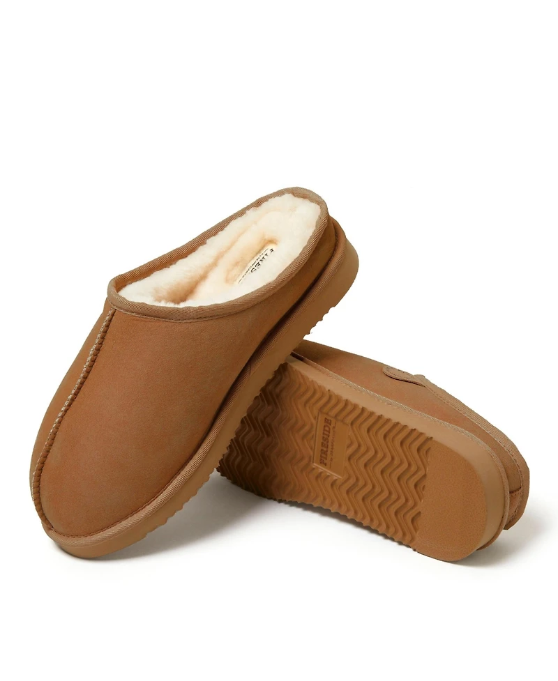 Fireside By Dearfoams Men's Grafton Genuine Shearling Clog Slipper