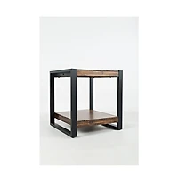 Loftworks Modern Industrial Distressed Acacia End Table