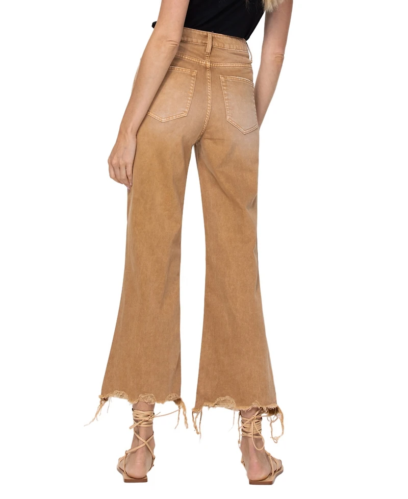 Vervet Women's Super High Rise 90's Vintage-like Cropped Flare Jeans
