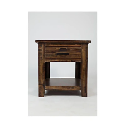 Cannon Valley Distressed Industrial End Table