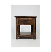 Cannon Valley Distressed Industrial End Table
