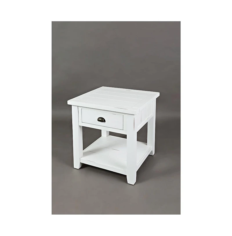 Artisan's Craft Rustic Farmhouse Distressed Acacia End Table