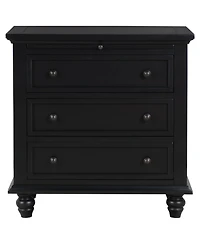 3-Drawer Storage Wood Cabinet, End Table with Pull out Tray
