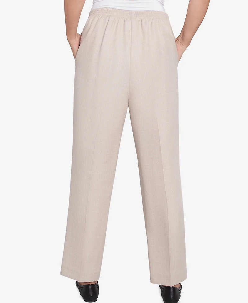 Alfred Dunner Women's Kensington Gardens Relaxed Linen Short Length Pants