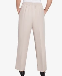 Alfred Dunner Women's Kensington Gardens Relaxed Linen Short Length Pants