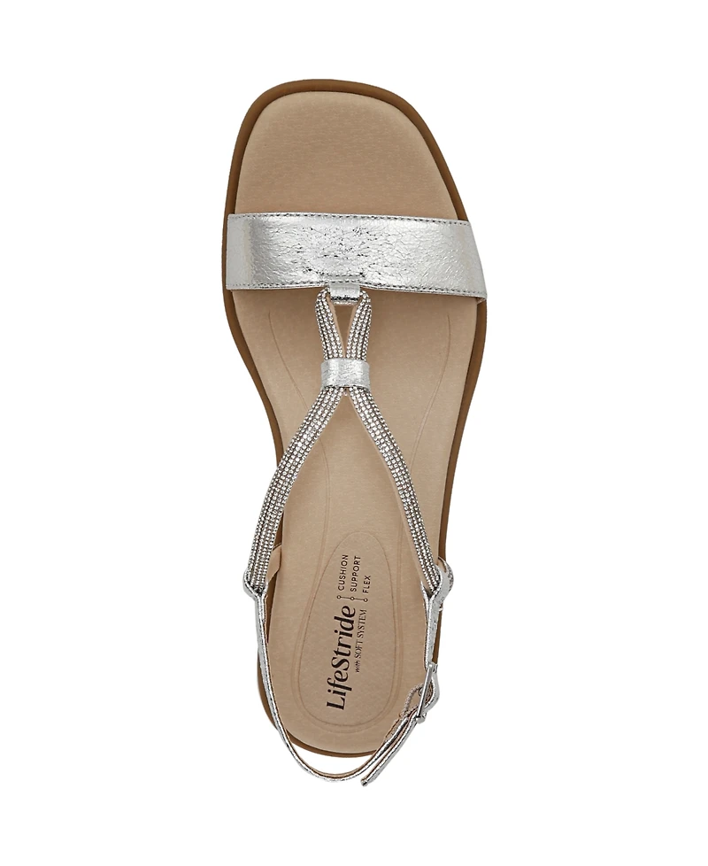 LifeStride Women's Radiant Square Open Toe Slingback Dress Sandals