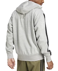 adidas Men's Regular-Fit 3-Stripes Full-Zip Fleece Hoodie