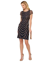 Adrianna Papell Women's Beaded Cap-Sleeve Sheath Dress