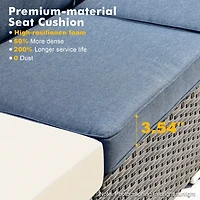 Xizzi 7-Piece Patio Furniture Outdoor Sofa Sets with New Wicker,Cushions and Coffee Table Suitable For patio, garden, backyard, yard balcony,Navy