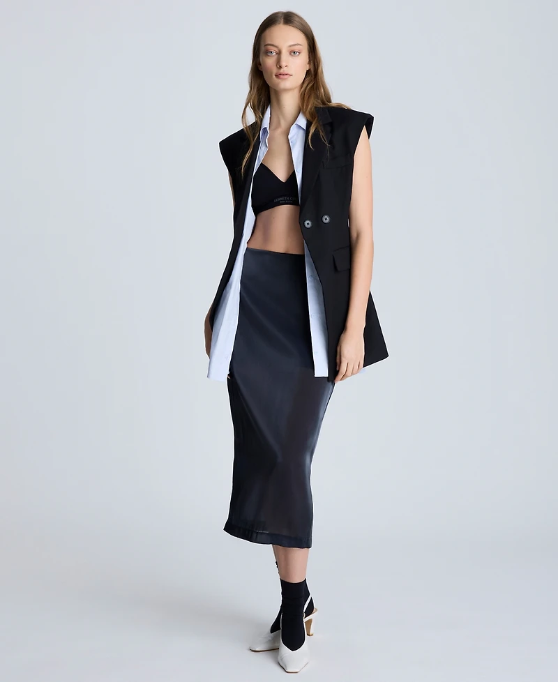 Kenneth Cole Women's Sheer Pencil Skirt