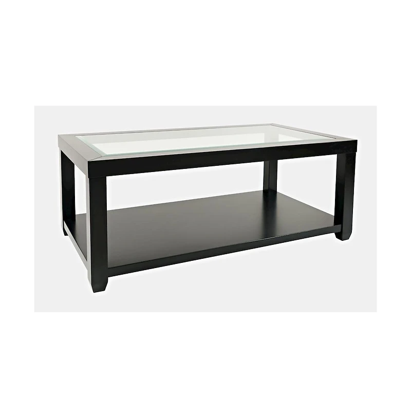 Urban Icon Contemporary Rectangular Glass Inlay Coffee Table