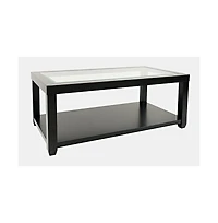 Urban Icon Contemporary Rectangular Glass Inlay Coffee Table