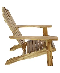 Outdoor Natural Fir Wood Rustic Lounge Backyard Patio Adirondack Chair - Light Charred Finish