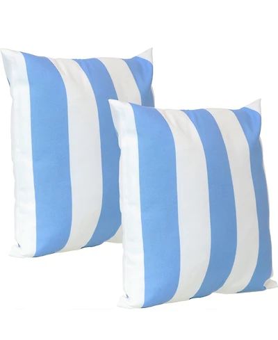 Indoor/Outdoor Weather-Resistant Polyester Lumbar Decorative Pillow with Zipper Closure - 2pk