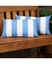 Indoor/Outdoor Weather-Resistant Polyester Lumbar Decorative Pillow with Zipper Closure - 2pk