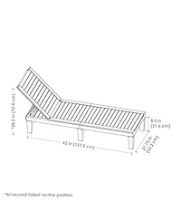 5-Position Adjustable Sun Lounger Polypropylene Resin - Black