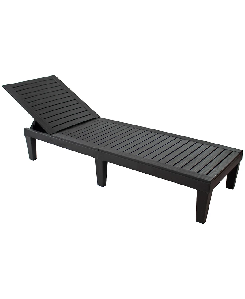 5-Position Adjustable Sun Lounger Polypropylene Resin - Black