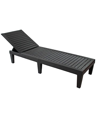 5-Position Adjustable Sun Lounger Polypropylene Resin - Black