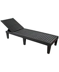 5-Position Adjustable Sun Lounger Polypropylene Resin - Black