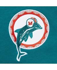 Mitchell & Ness Men's Aqua Miami Dolphins Vintage Logo Head Coach Fleece Pullover Hoodie