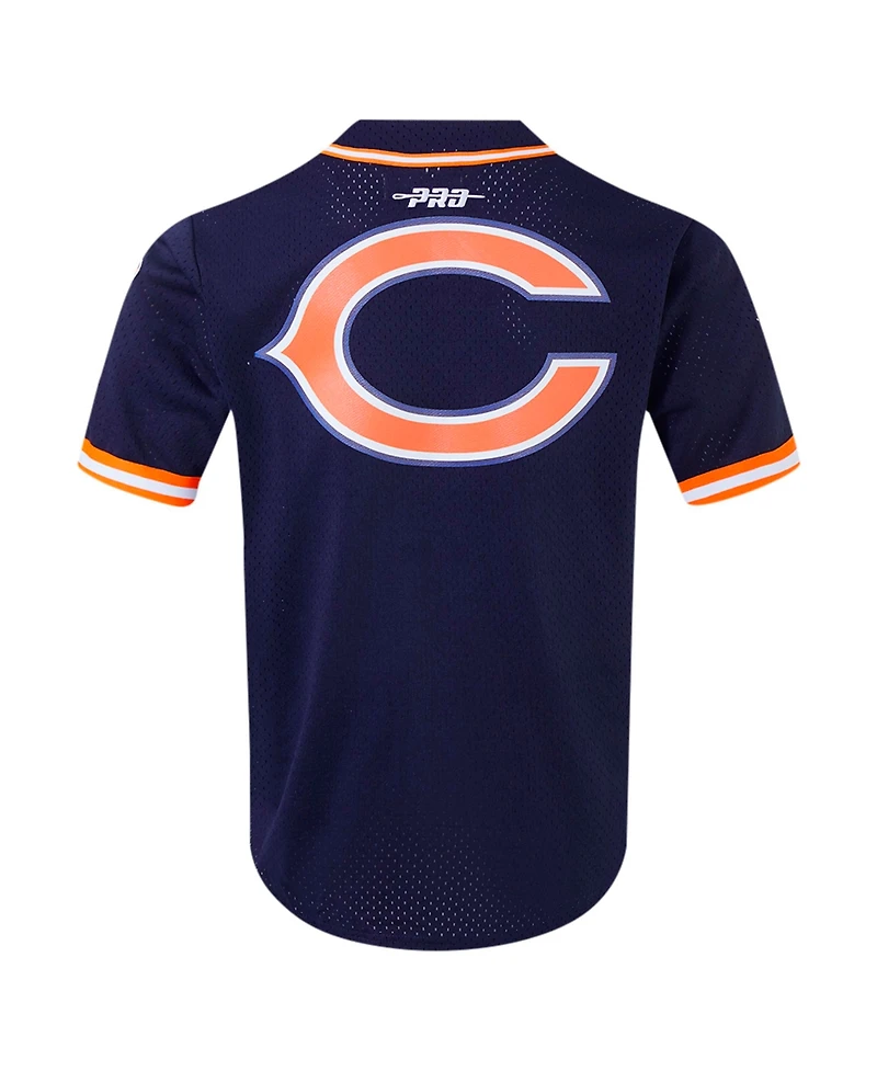 Pro Standard Men's Caleb Williams Navy Chicago Bears Mesh Button-Up Baseball Jersey