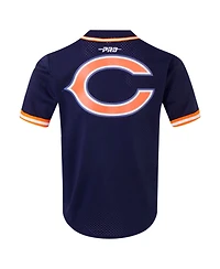 Pro Standard Men's Caleb Williams Navy Chicago Bears Mesh Button-Up Baseball Jersey
