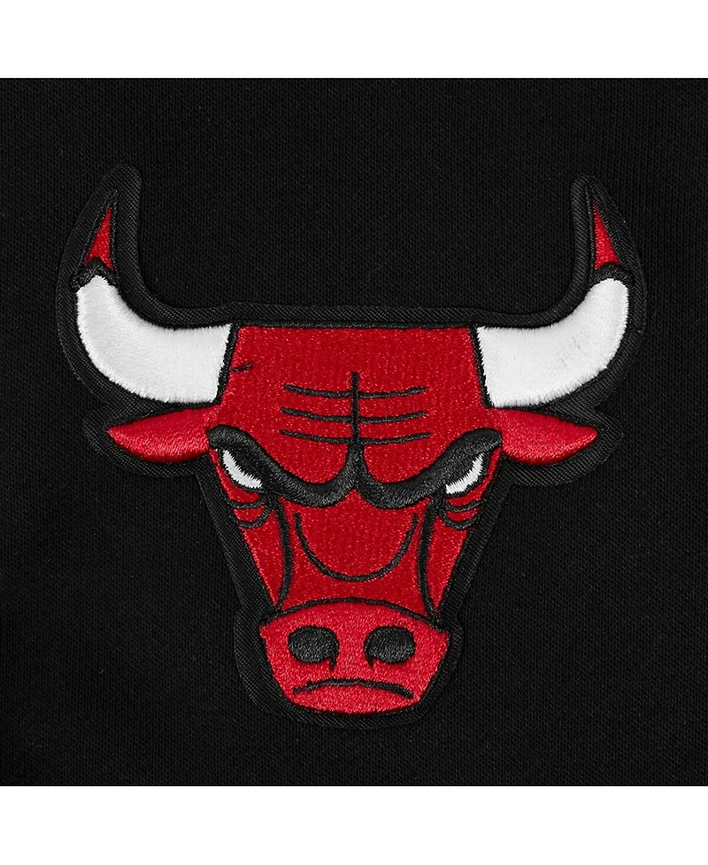 Pro Standard Women's Black Chicago Bulls Paint The City Cropped Pullover Sweatshirt