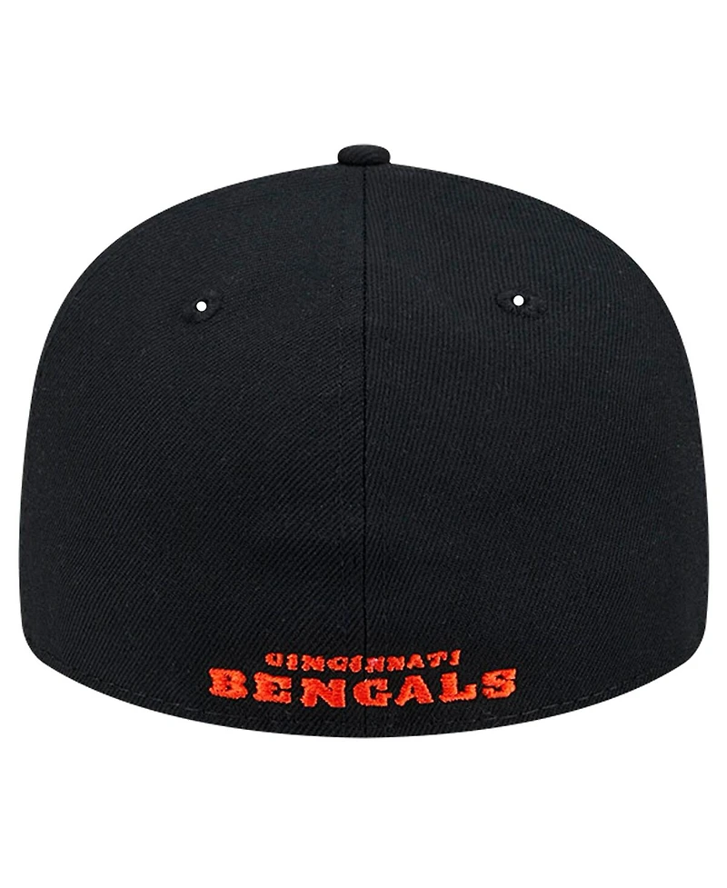 New Era Men's Black Cincinnati Bengals Omaha Low Profile 59FIFTY Fitted Hat