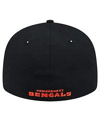 New Era Men's Black Cincinnati Bengals Omaha Low Profile 59FIFTY Fitted Hat