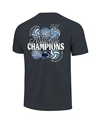 Image One Men's Denim Penn State Nittany Lions 2024 Ncaa Women's Volleyball National Champions Stacked Comfort Colors T-Shirt