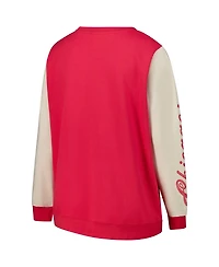 '47 Brand Women's Red Chicago Bulls Plus Oversized Rise Andie Pullover Sweatshirt