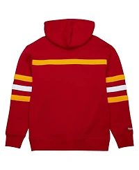 Mitchell & Ness Men's Red Kansas City Chiefs Vintage Logo Head Coach Fleece Pullover Hoodie