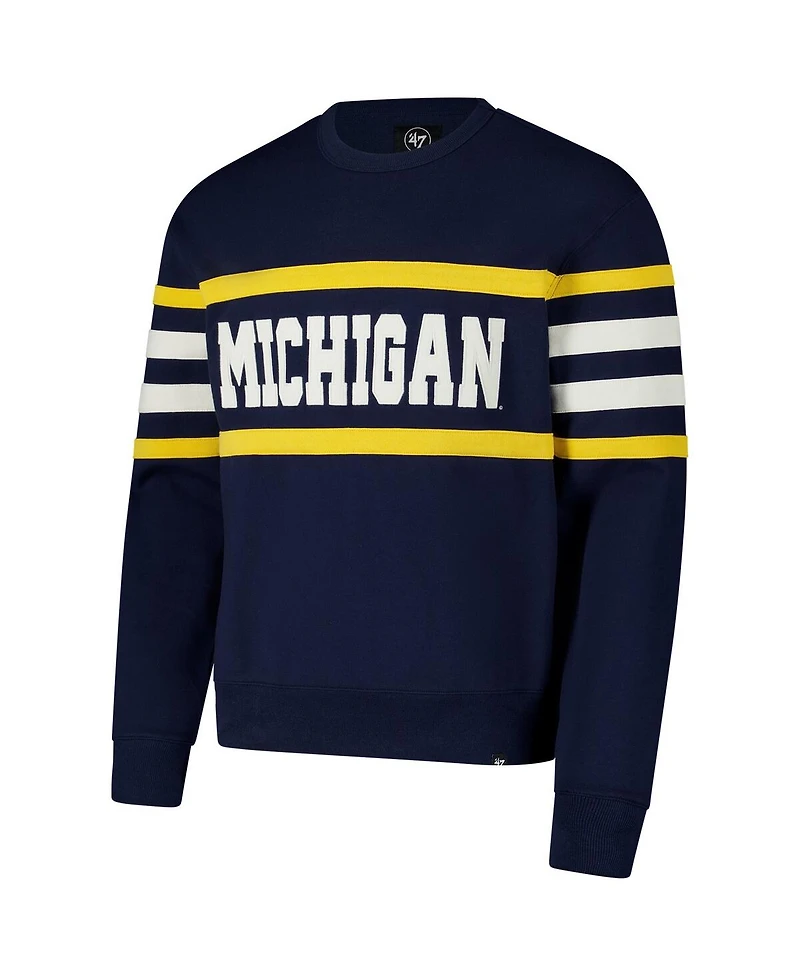 '47 Brand Men's Navy Michigan Wolverines Coaches Collection Pullover Sweatshirt