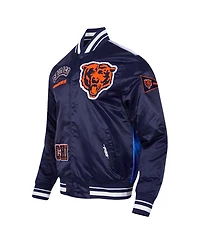 Pro Standard Men's Navy Chicago Bears Sublimated Satin Full-Snap Jacket