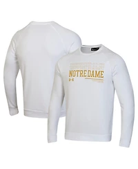 Under Armour Men's White Notre Dame Fighting Irish 2024/25 Sideline Wordmark Rival Raglan Pullover Sweatshirt