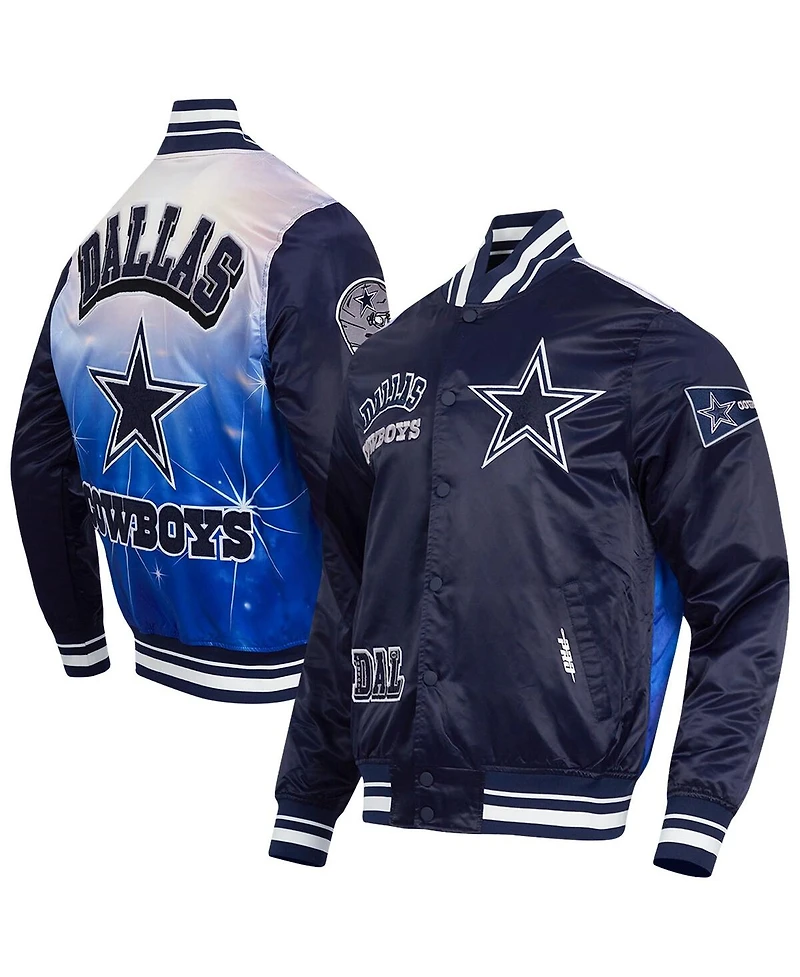 Pro Standard Men's Navy Dallas Cowboys Sublimated Satin Full-Snap Jacket