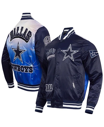Pro Standard Men's Navy Dallas Cowboys Sublimated Satin Full-Snap Jacket