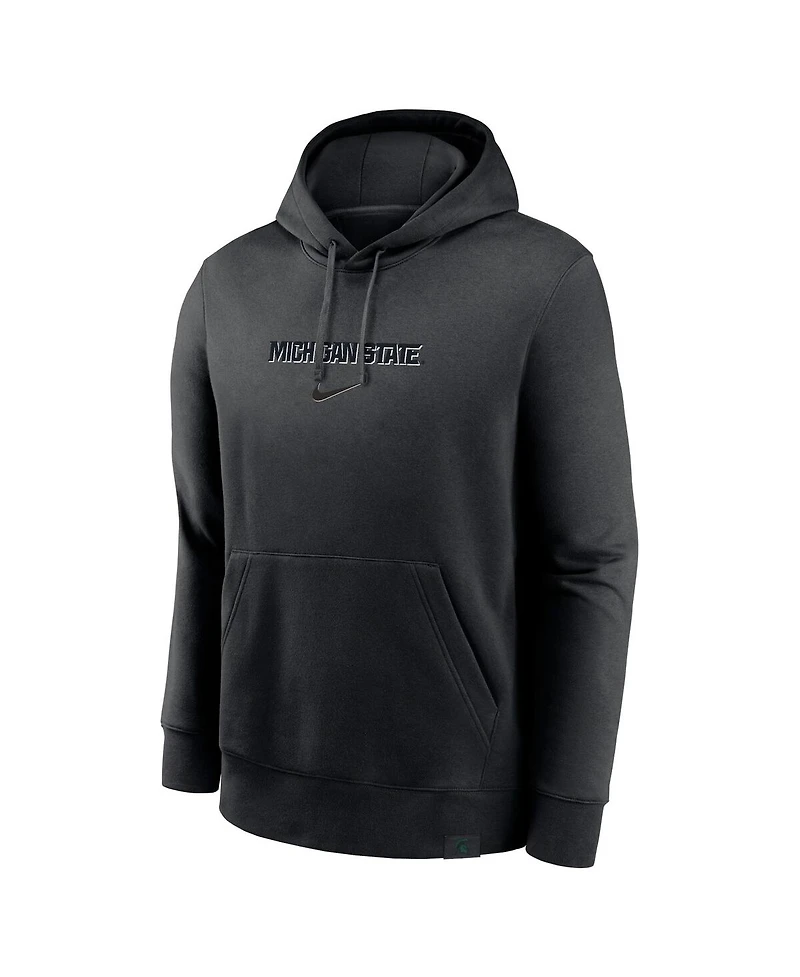 Nike Men's Black Michigan State Spartans Statement Wordmark Lockup Pullover Hoodie