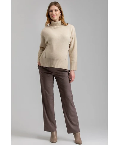 Maternity Straight & Stretchy in Leather Romeo Trousers