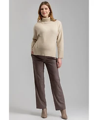 Maternity Straight & Stretchy in Leather Romeo Trousers