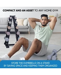 Bintiva Earthtone Dumbbell Kit With Stand