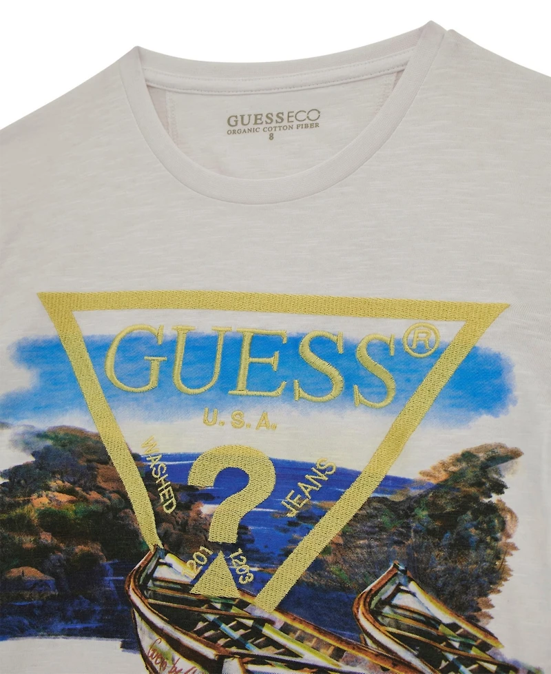 Guess Big Boys Short Sleeve with Embroidered Logo T-Shirt