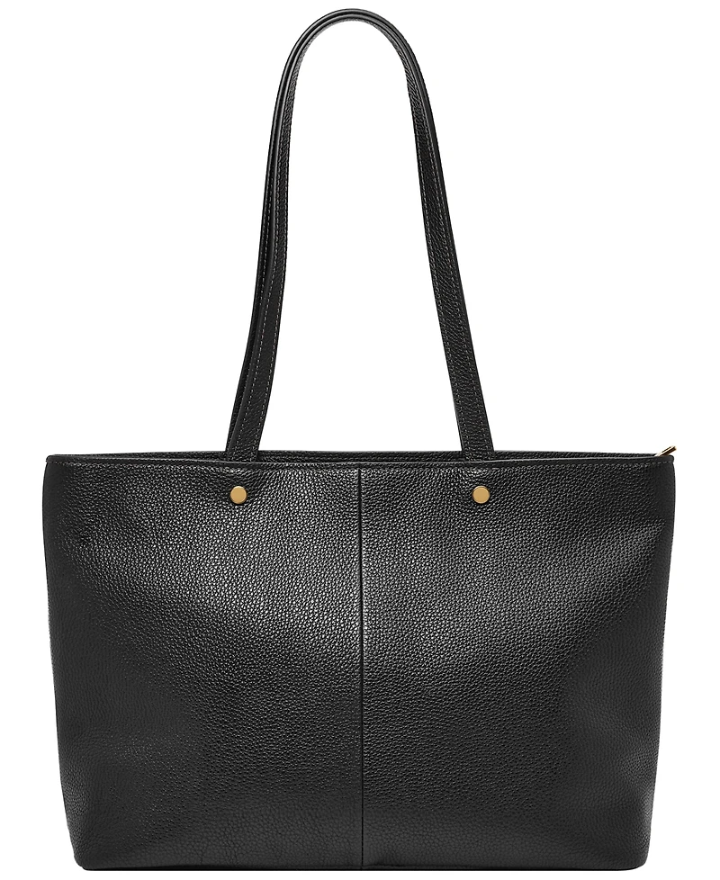 Fossil Jessie Leather Top Zip Tote Bag