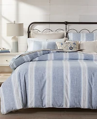 Charter Club Clifton Cotton/Linen Stripe 3-Pc. Comforter Set, King, Exclusively at Macy's