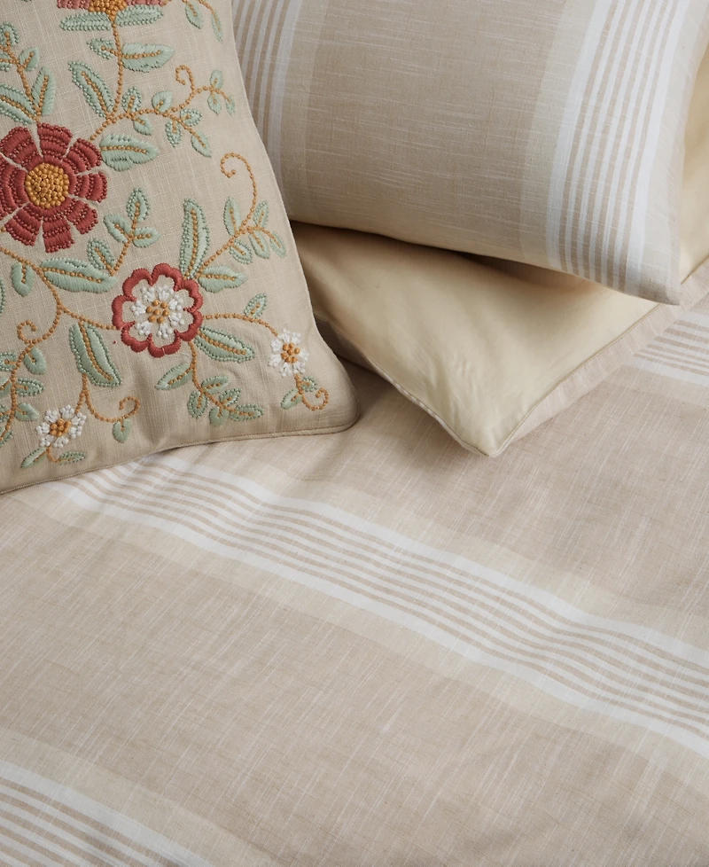 Charter Club Clifton Cotton/Linen Stripe 3-Pc. Comforter Set, Full/Queen, Exclusively at Macy's