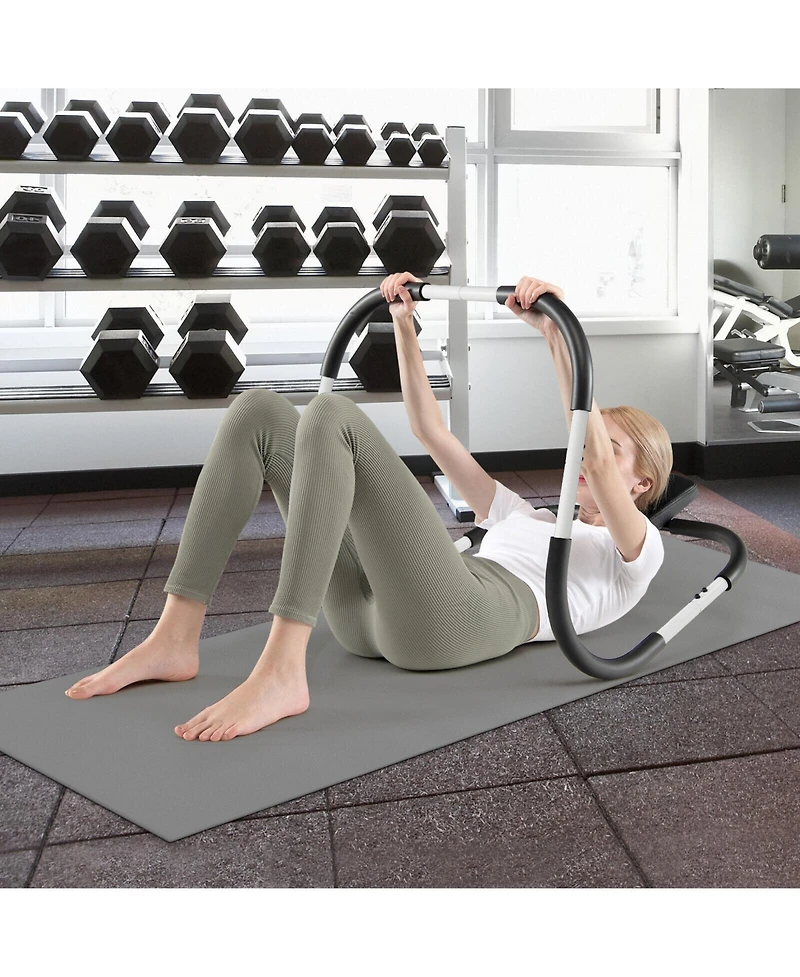 Portable Ab Trainer with Headrest and Foam Handle for Office Home Gym