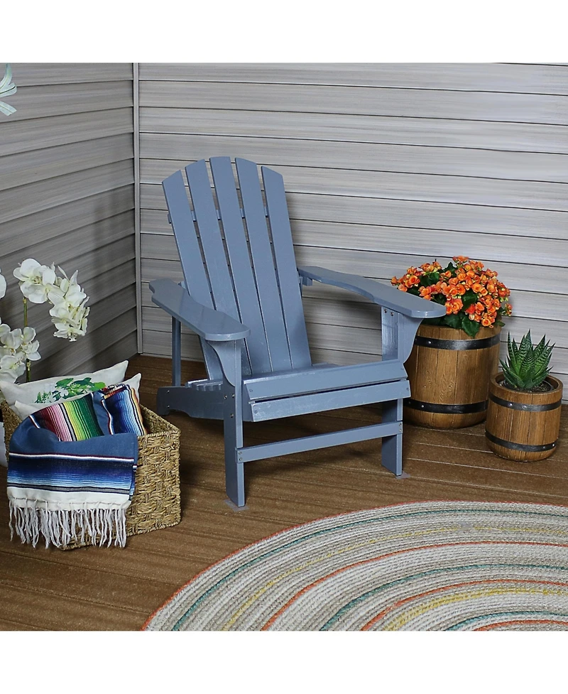 Fir Wood Painted Finish Coastal Bliss Outdoor Adirondack Chair