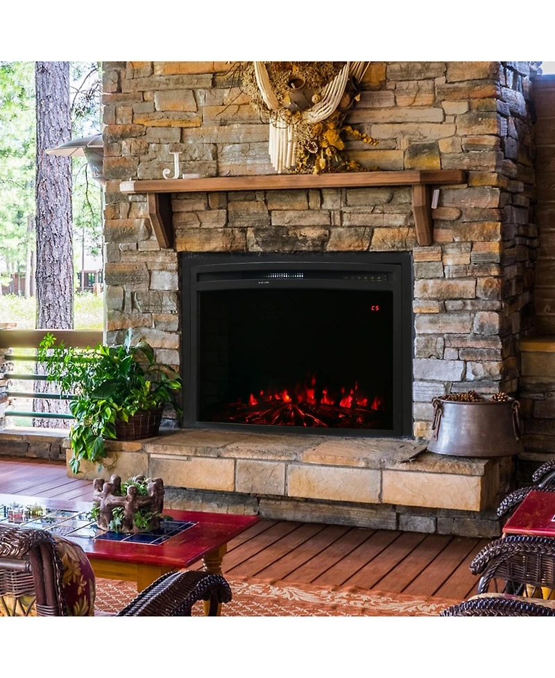 Cozy Warmth Indoor Electric Fireplace Insert - Modern Horizontal Recessed Mount