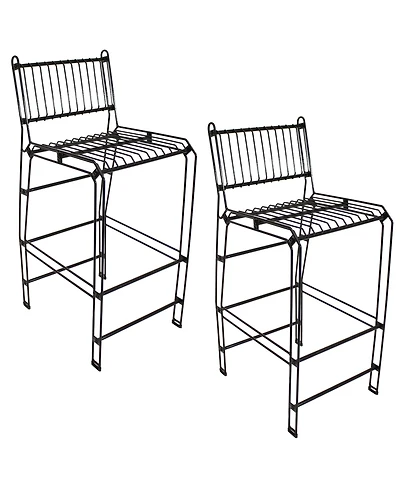 Indoor/Outdoor Furniture Steel Wire Bar-Height Dining Chair - Black